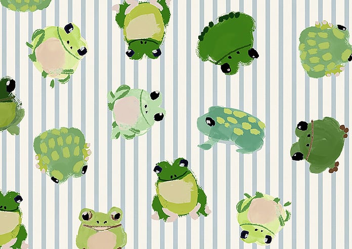Wee Blue Bell Little Frogs, Pond - Twist&Fit Roman Blind - Image 7